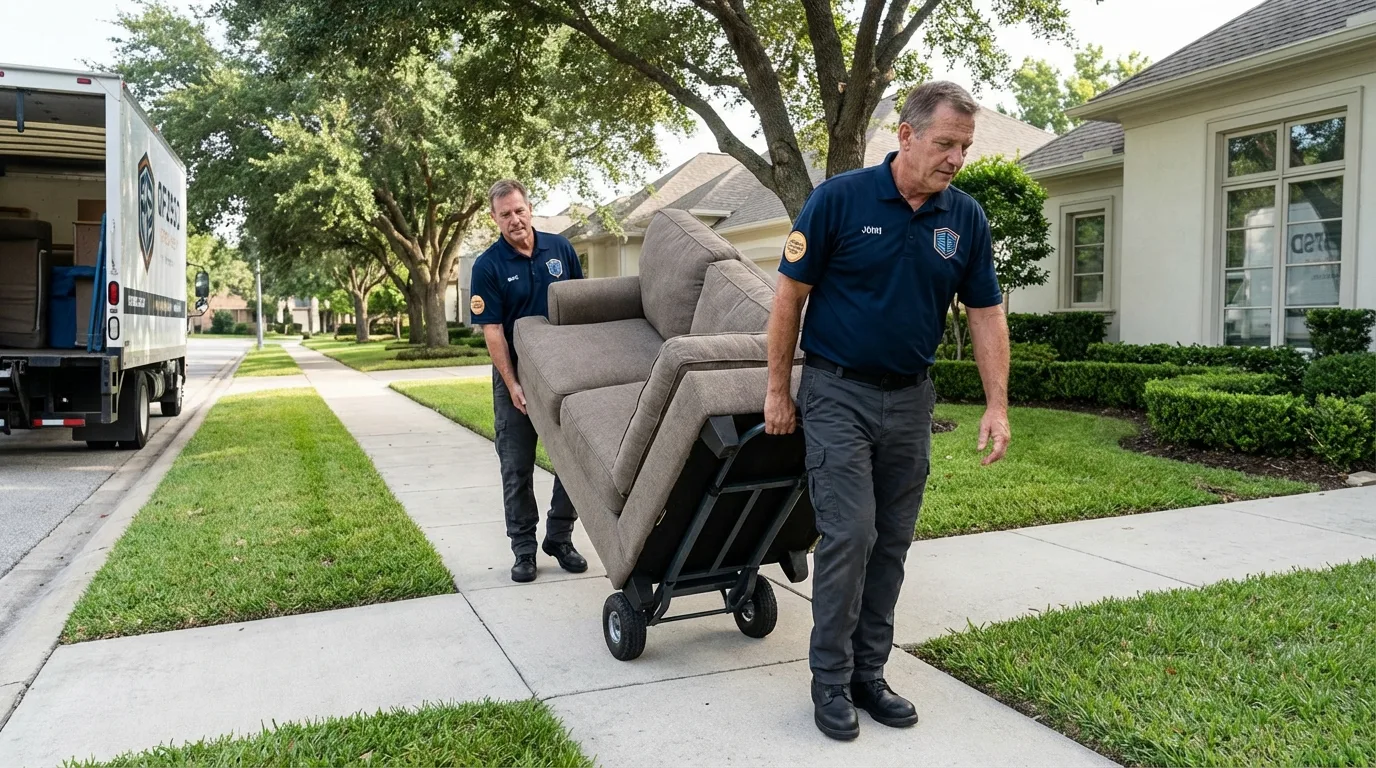 Local residential moving crew loading furniture in White Salmon, WA
