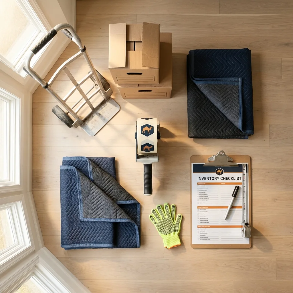 Professional moving supplies and packing materials layout for White Salmon residential relocations