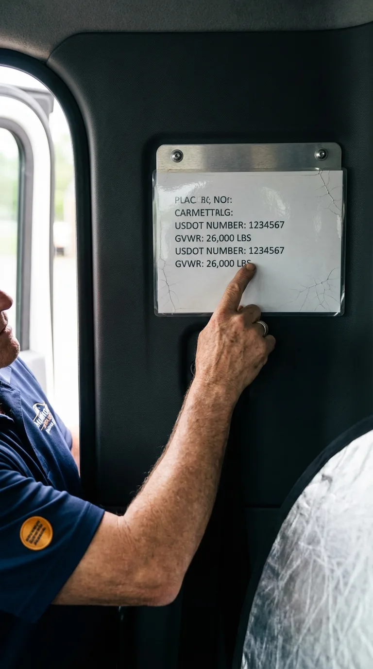 USDOT licensing placard verification in White Salmon